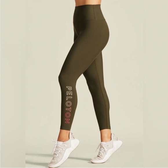 PELOTON Cadence Olive Atheleisure Green Full Length Leggings - Picture 2 of 10